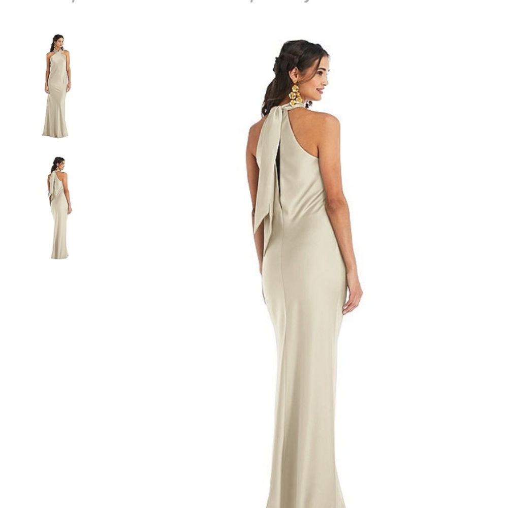 Lovely LB025 Twist Halter Bridesmaid Gown champagne